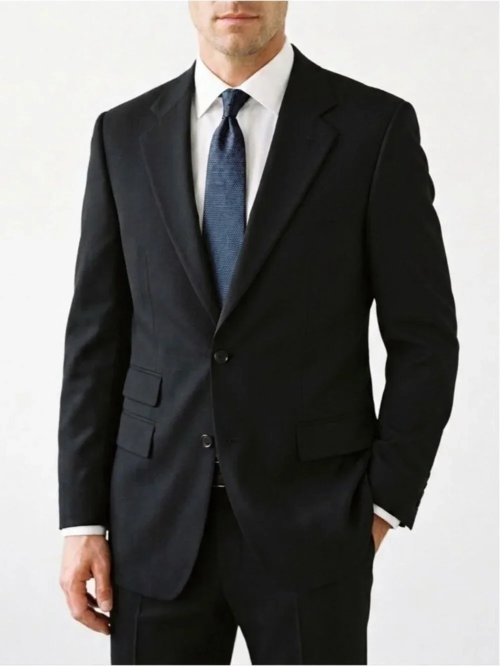 Hugo Boss Lightweight Wool Blazer Suit Jacket Size 40 Long Black